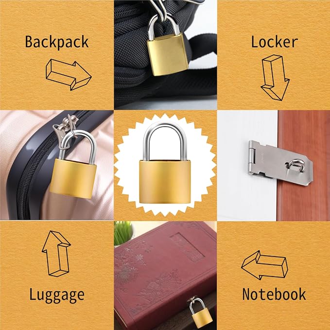 Luggage Locks with Keys, 20mm Small Padlock School Gym Locker Lock | Keyed Metal Pad Locks For Travel Baggage & Suitcases, 6 Pack - Image 6
