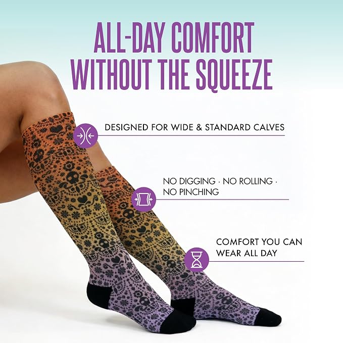Crazy Compression Socks, Comfortable Support Socks for Recovery, Travel, Hiking, and Long-Hour Comfort w/Fun Designs - Image 2