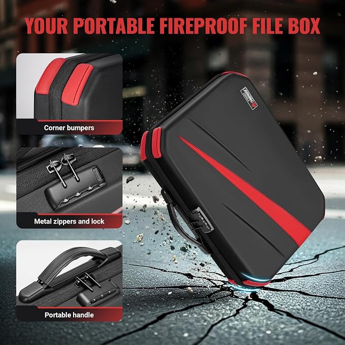 Ytonet Accordion File Organizer, Hard Case Document Organizer Box with Lock | Important Car File Organizer with Removable File Folder, Portable Safe Box for Home Travel for Letter Size Files - Image 6