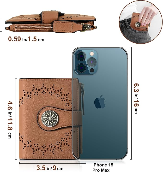 Tipmile Small Wallet for Women Bifold RFID Blocking Card Holder Leather Wallets with Zipper Coin Pocket - Image 8