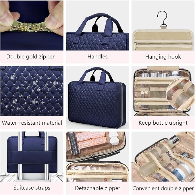 Detachable Travel Toiletry Bag for Women - Large Toiletry Bags for Traveling Women - Hanging Makeup Cosmetic Bag, Organizer for Travel Accessories Cruise Essential - Travel Size Toiletries - Image 6
