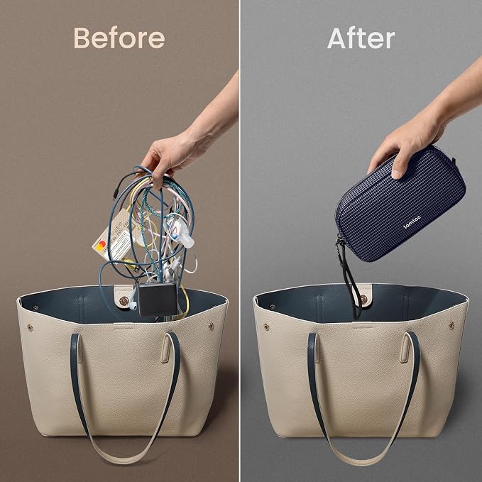 tomtoc Electronics Organizer Travel Case Performance, Cable Tech Pouch | Water Resistant Accessories Bag Carry Storage for Cord, Phone, Cables, Airpods, USB Flash Drive, Daily Items - Image 6