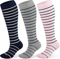 Cotton Compression Socks for Women&Men 15-20mmHg Knee High Cute Support Sock for Nurses, Pregnant Women, Travel by Blicount