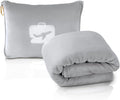 EverSnug Travel Blanket and Pillow - Ultra-Soft, Compact & Lightweight, 65x40 Inches, with Carry Case, Luggage Sleeve & Backpack Clip for Airplane Comfort (Light Grey) by EverSnug
