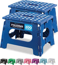 Handy Laundry Folding Step Stool 9 Inch 2-Pack, Blue, Holds 300 lbs | 2-Pack, 9 Inch, Blue, Foldable Collapsible Step Stool, Non-Slip, Holds 300 lbs, Kitchen Bathroom Bedroom, Adults by Handy+Laundry