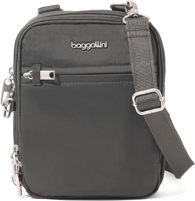 Baggallini Securtex® Anti-theft Mini Everything Crossbody Bag, 6.3"x8.25" Rfid, Locking Zippers & Cut-resistant Strap by baggallini