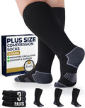 Pembrook Plus Size Compression Socks for Women Wide Calf - 3 Pairs, 20-30mmHg Extra Wide Calf Compression Socks, Up to 4XL by Pembrook