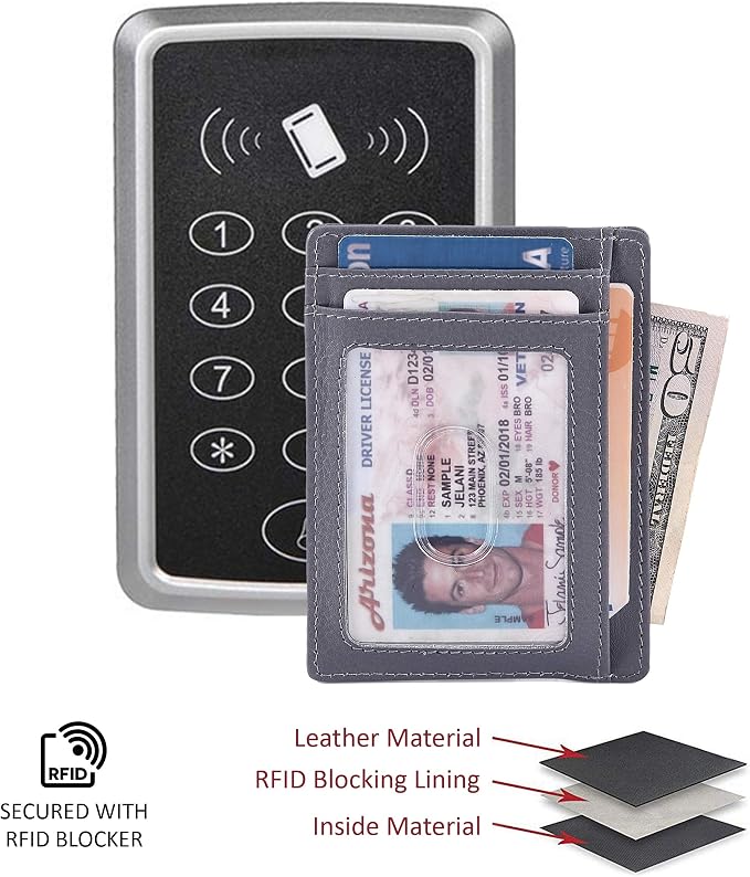 Front Pocket Wallet for Men Women Slim Minimalist Real Leather RFID Blocking Credit Card Holder - Image 3