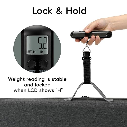 110lb Luggage Scale Battery Free Baggage Scale for Travel Suitcase | Portable Digital Weight Scale with Built in Measuring Tape - Image 7