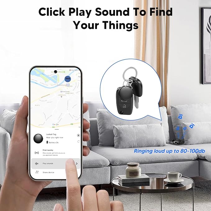 Air Tags for Android,Air Tags-4 Pack Android Tracker Tags,1 Year Battery Life,Google Find Trackers for Google'S Find Hub App Luggage Tracker for Keys, Luggage,etc.(Black, 4 Pack) - Image 3