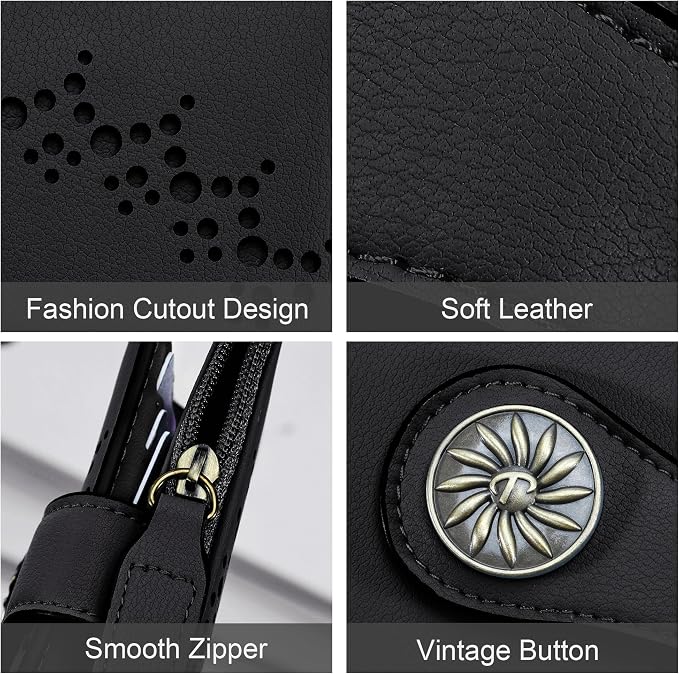 Tipmile Small Wallet for Women Bifold RFID Blocking Card Holder Leather Wallets with Zipper Coin Pocket - Image 5