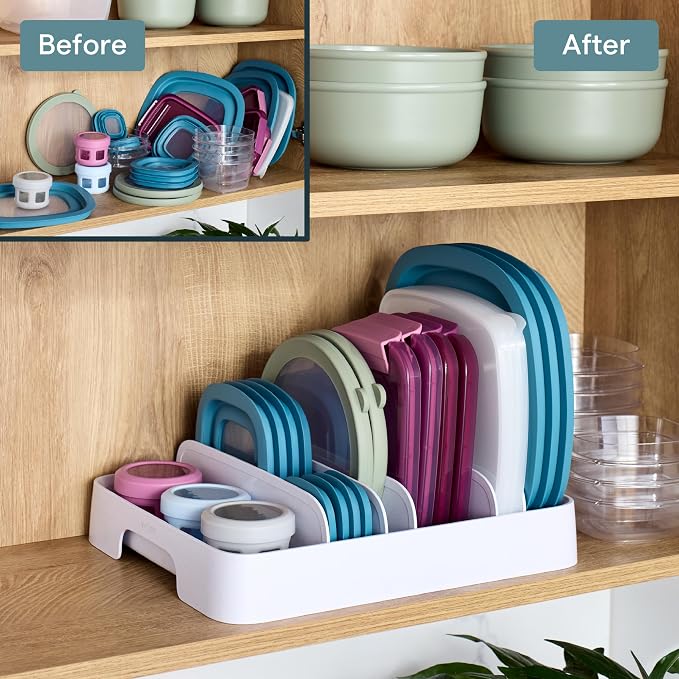 YouCopia StoraLid 24 Container Lid Organizer, Adjustable Plastic Lid Holder - Image 6