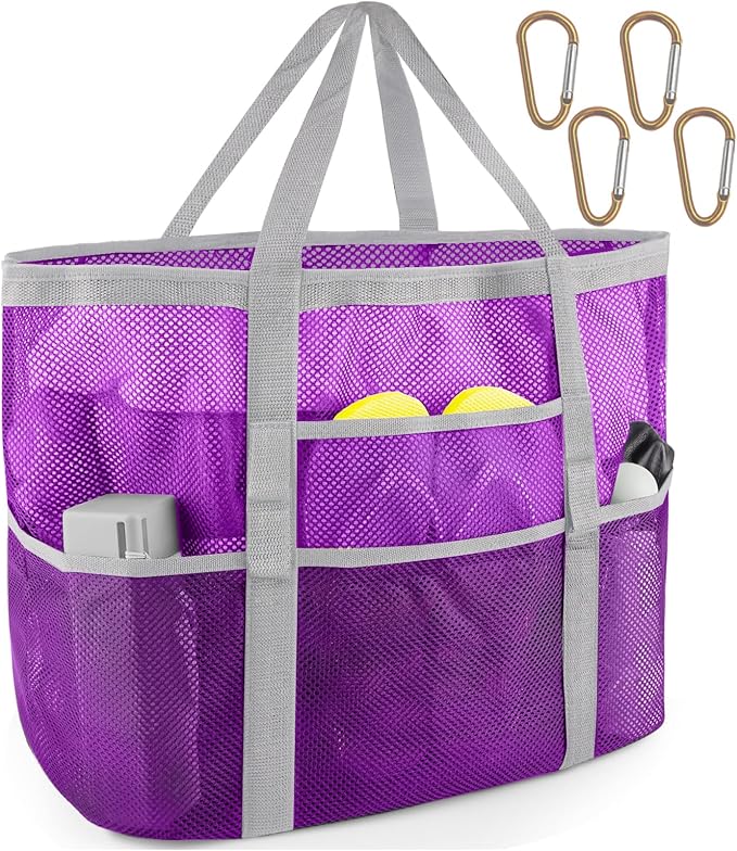 SRISE Mesh Beach Bag - Large Beach Tote Bag for Family Beach Bag for Toys & Vacation Essentials by SRISE