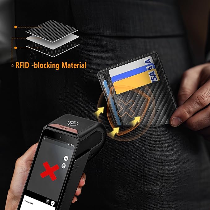 Travelambo Slim Minimalist Wallet for Men, RFID Blocking Credit Card Holder, Front Pocket ID Card Case, Gifts for Men, Husband, Boyfriend, Teenage - Image 5