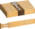 Adjustable Bamboo Drawer Dividers of 8, Expandable Organizers (16.9"-22.2") | Spring-Loaded Kitchen Drawer Organizer, Non-Slip Ends, 2.2" High, Easy Setup & Clean, for Kitchen, Dresser, Clothes, Bath by NCUE
