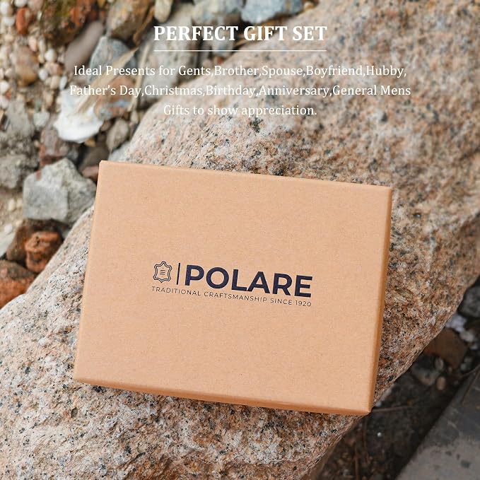 Polare Leather AirTag Passport Holder RFID Blocking Travel Bifold Wallet | Luxury Full Grain Cowhide Leather, AirTag Slot, Vintage Passport Cover Case, International Travel Wallet, Dark Brown - Image 5
