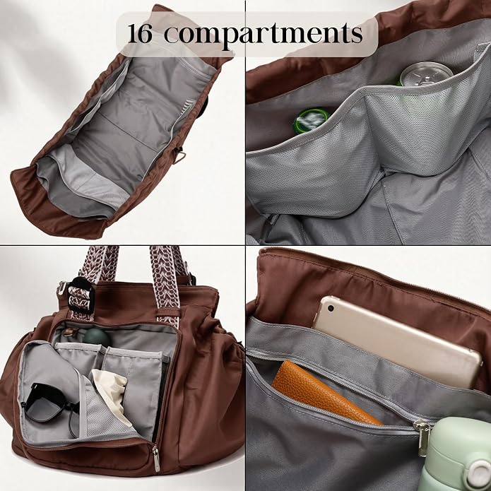 Everyday Bag Tote for Women, Spacious Diaper Bag with 16 Pockets, Durable Travel Bag, Sleek Work Shoulder Bag - Image 6