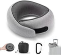 SZXYX Travel Pillows - 100% Pure Memory Foam Neck Pillow for Airplanes, Comfortable Breathable Cover, 360° Support Stowable Pillows for Sleeping, Car, Airport Travel Essentials, Charcoal Grey by SZXYX