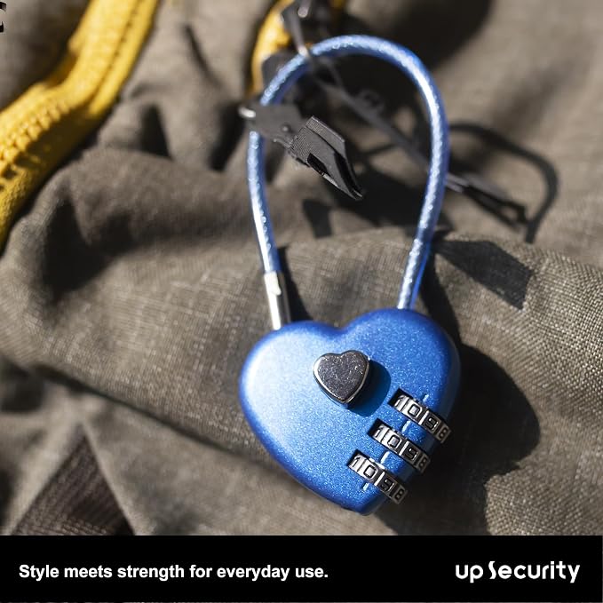3 Digit Combination Lock, Combo Cable Lock with Code, Small Padlock Combination with Cable, for Luggage, Suitcase, Gym Locker, Backpack Bag Zipper, Cabinet, Mailbox, Outdoor Fence Gate - Image 6