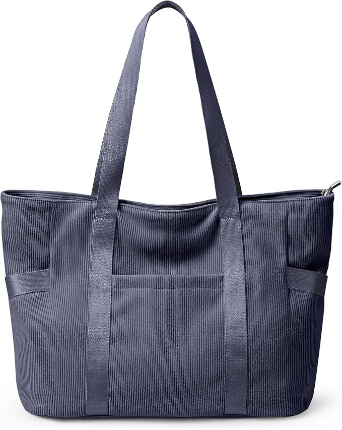 Tote Bag for Women, Casual Hobo Handbags with Compartments | Water Repellent Corduroy Large Capacity Fits 15.6" Laptop Zipper Closure for Travel Work School by Unknown