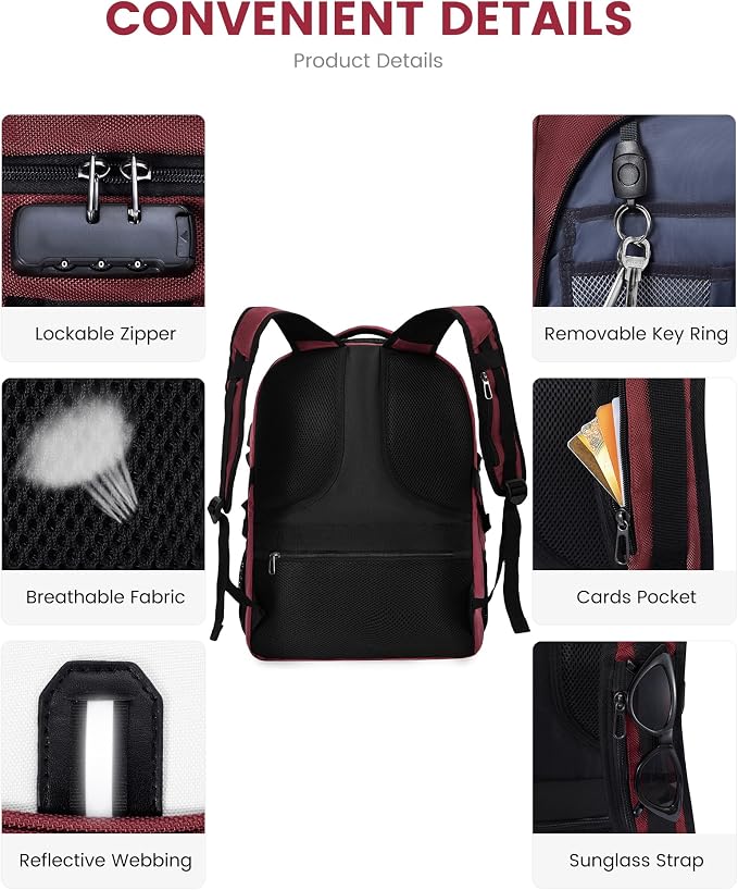 LOVEVOOK Large Laptop Backpack for Men,17.3Inch Heavy Duty Travel Backpack | TSA-Friendly with Anti-Theft,Carry On Flight Approved,College Work Bookbag,Water Resistant Business Backpack for Men Women - Image 6
