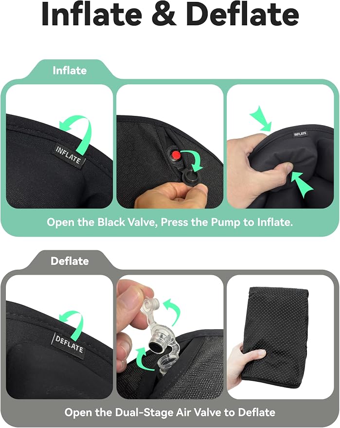 Inflatable 3D Travel Cushion for Airplane, Tailbone Pain Relief Seat Pad with Ergonomic Support, Anti-Slip Bottom, Built-in Pump & Carry Bag for Travel/Office/Car – 36 Air Cells, Purple - Image 6