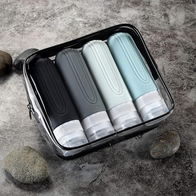 Mrsdry Travel Bottles for Toiletries, Tsa Approved 3oz Travel Size Containers BPA Free Leak Proof Refillable Liquid Silicone Squeezable Travel Accessories for Shampoo Conditioner Lotion (4 Pack) - Image 6