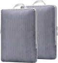 Extra Large Compression Packing Cubes for Checked Luggage, Lightweight Suitcase Organizers & Space Saver Bags - Travel Cubes for Packing - Travel Essentials - 2 Piece Set, X-Large - Grey Stripe by Unknown