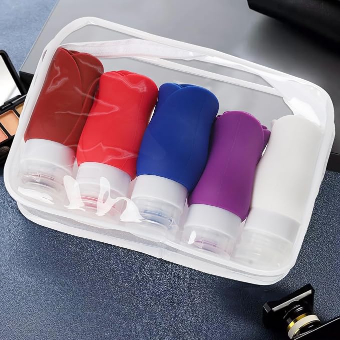 5 Pack Travel Bottles for Toiletries, TSA Approved 3oz Portable Travel Containers for Toiletries, Leak Proof Travel Tubs Refillable Liquid Travel Accessories for Shampoo Conditioner Lotion Body Wash - Image 9