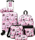 Kid's Luggage Set 5 Piece Suitcase Set 16" Hardside Luggage with Spinner Wheels Girls Carry on Toddler Travel Rolling Suitcase with Neck Pillow Airline Approved by Unknown