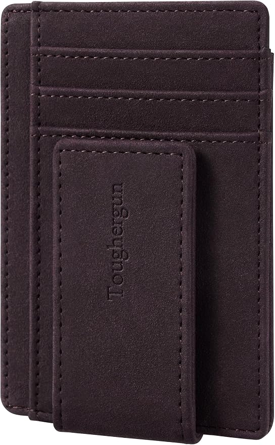 Toughergun Slim Wallet for Men RFID Blocking Money Clip, Minimalist Front Pocket Credit Card Holder, Magnetic Thin Mens Wallets with ID Window by Toughergun