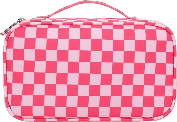 Relavel Small Makeup Bag, Cute Travel Cosmetic Bag, Rose Red | Dual-Layer Make Up Bags, Portable Toiletry Storage for Girls, Waterproof Makeup Organizer for Gym, Camping, Trip, Daily Use - Image 8