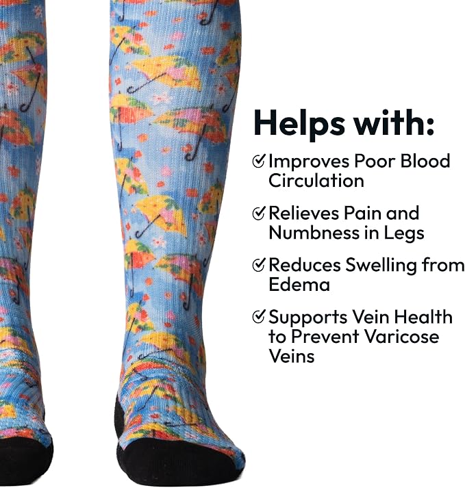 Viasox Compression Socks for Women and Men, Knee High Socks 12-15 mmhg Circulation Support for Flight, Travel, Daily - Image 3