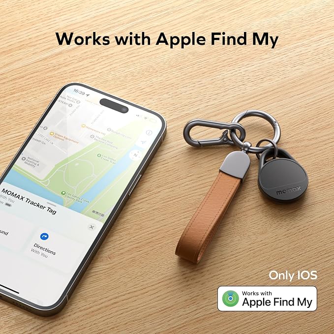 Momax Tracker Electronics Key Finder Luggage Tracker Smart Tag for Key, Backpack, Wallet, Pets Works with Apple Find My (iOS Only) and Global Search Range Include DIY Personalized Stickers - Image 2