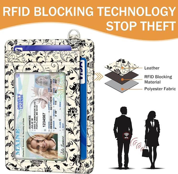Yonlevres Cat Credit Card Holder Small Wallet Women RFID Blocking Slim Cute | Front Pocket, Handy, RFID Blocking, Woman Girls Ladies Gifts, D-ring for Keychain,Thin Mini Card Case, ID Window, PU Leather - Image 5