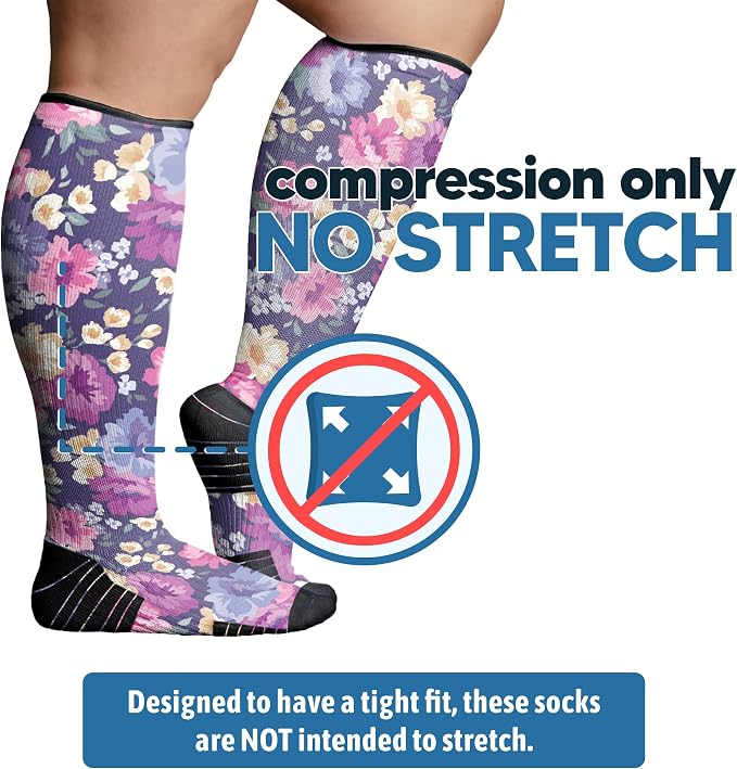 Viasox Compression Socks for Women and Men, Knee High Socks 12-15 mmhg Circulation Support for Flight, Travel, Daily - Image 2