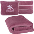 Ribbed Flannel 2-in-1 Travel Blanket and Pillow, Ultra Soft Compact Airplane Blanket with Hand Luggage Belt and Backpack Clip, Travel Essentials Gifts, 63x40 Inches（Dusty Purple） by Unknown