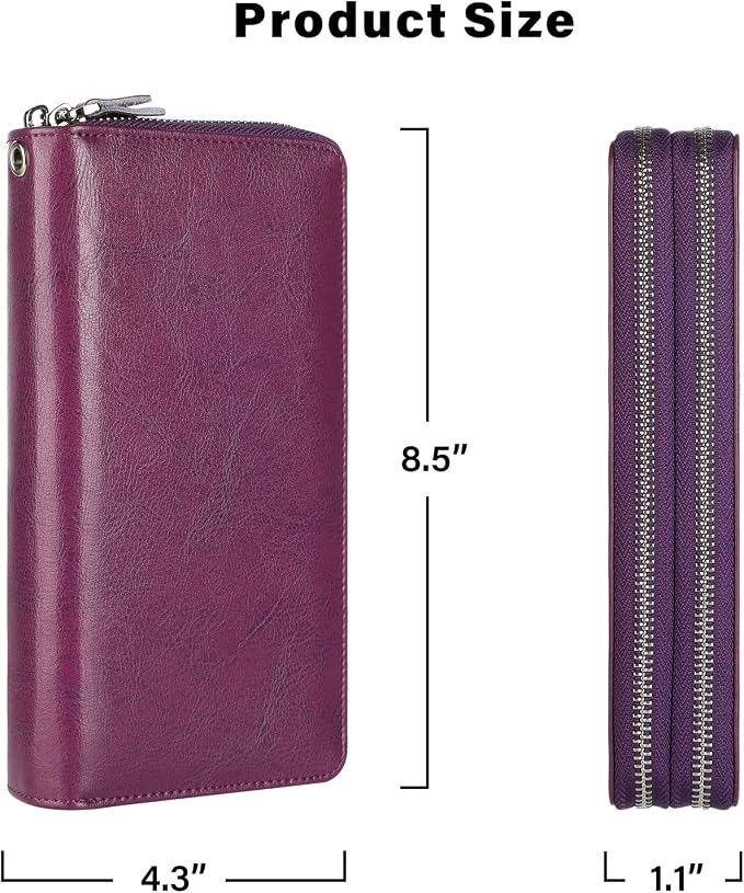 Small Compact Women Wallet RFID Blocking Genuine Leather Bifold Purse with ID Windows - Image 6