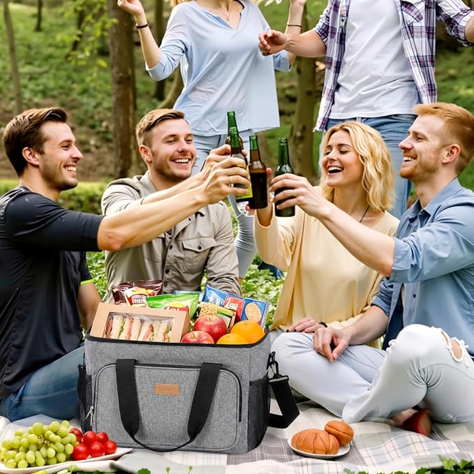 Lifewit Medium Lunch Bag Insulated Lunch Box Soft Cooler Cooling Tote for Adult Men Women, Gray 48-Can (33L) - Image 8