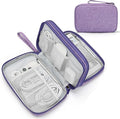 FYY Electronic Organizer, Travel Tech Pouch Bag, Large, Dark Purple | Wrist Strap, Waterproof, Double Layers Portable Electronics Travel Carrying Case for Cord, Charger, Daily Business Trips Use by FYY