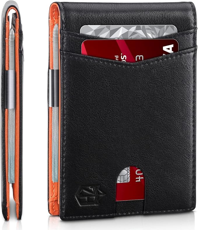 Zitahli Money Clip Wallets for Men,Slim Bifold Wallet 10-12 Cards, Mens Leather Wallet with ID Window,RFID Blocking Thin Minimalist Credit Card Holder,Gifts for Him by Zitahli