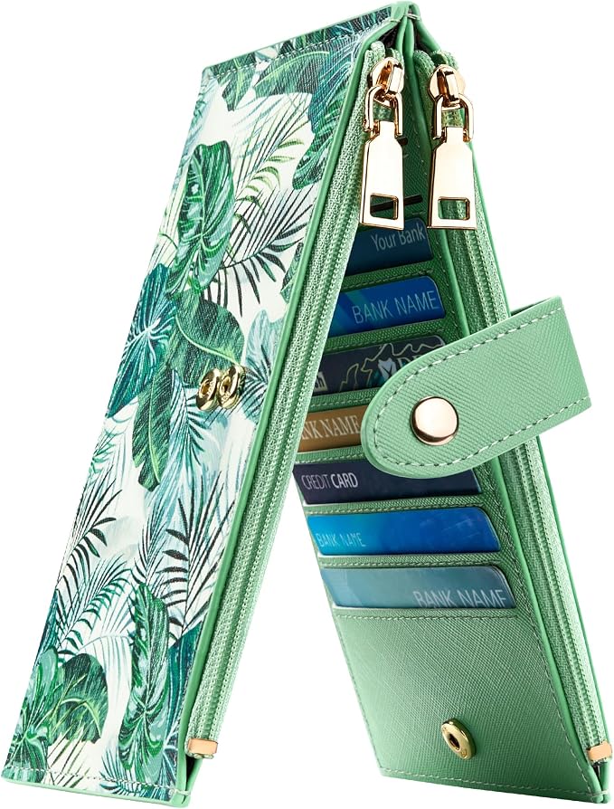 Travelambo RFID Wallet Women Large Size Bifold Multi Card Wallet Case with Zipper Pocke Credit Card Holder for Women by Travelambo