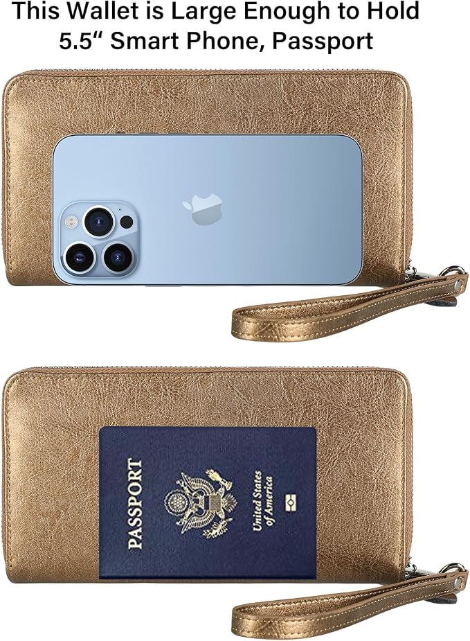 Small Compact Women Wallet RFID Blocking Genuine Leather Bifold Purse with ID Windows - Image 7