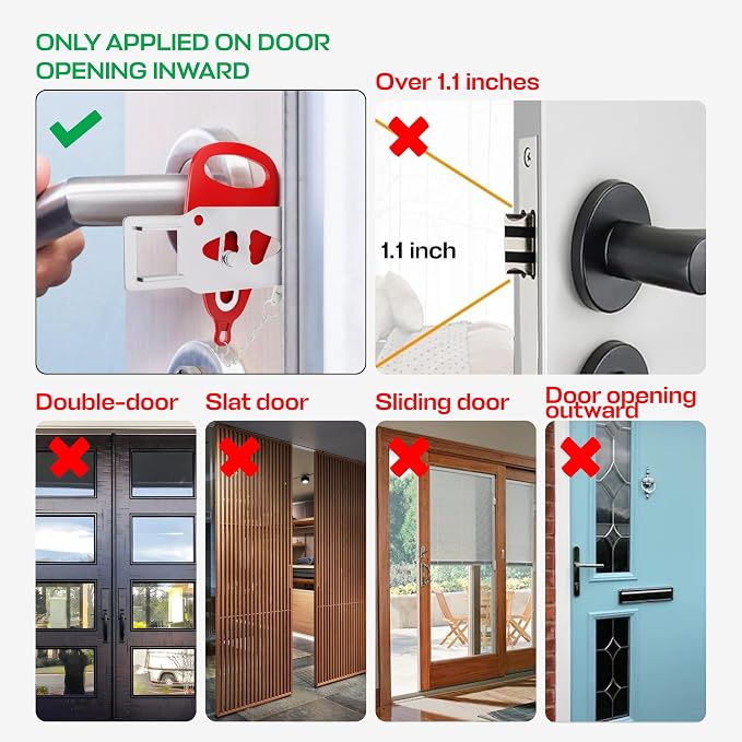 Portable Door Lock for Enhanced Security – Easy-to-Use, Travel-Friendly Device to Secure Doors Anywhere. Ideal for Hotels, Apartments, and Rentals for Added Peace of Mind - Image 8