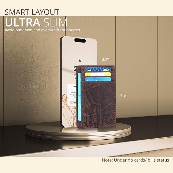 Oak Leathers RFID Blocking Leather Wallet - Minimalist Slim Card Holder - Image 3