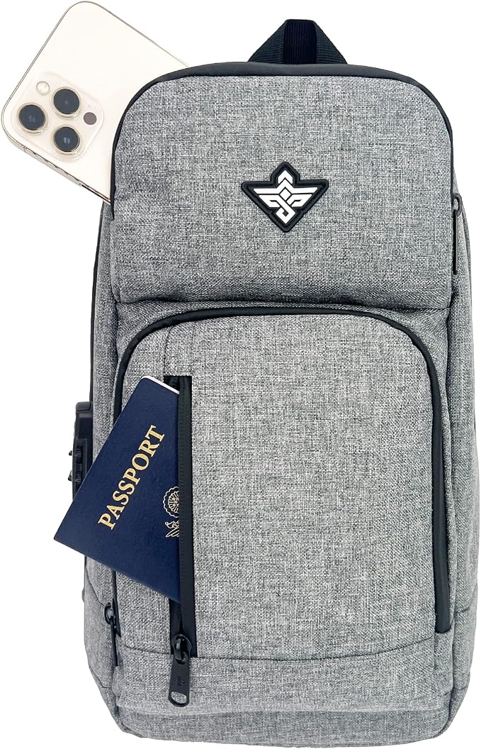 Equinox Sling Backpack Anti Theft Combination Lock Chest Shoulder Bag Waterproof Crossbody Casual Daypack (Black) - Image 7