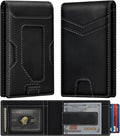 Slim Genuine Leather Wallet: Thin RFID Wallet 12+ Card Hold | Top Grain Leather Wallet with Magnetic Money Clip Inside - Minimalist Front Pocket Wallets - Gifts for Men with Gift Box by FURID