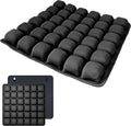 Inflatable 3D Travel Cushion for Airplane, Tailbone Pain Relief Seat Pad with Ergonomic Support, Anti-Slip Bottom, Built-in Pump & Carry Bag for Travel/Office/Car – 36 Air Cells, Black by HAFITH