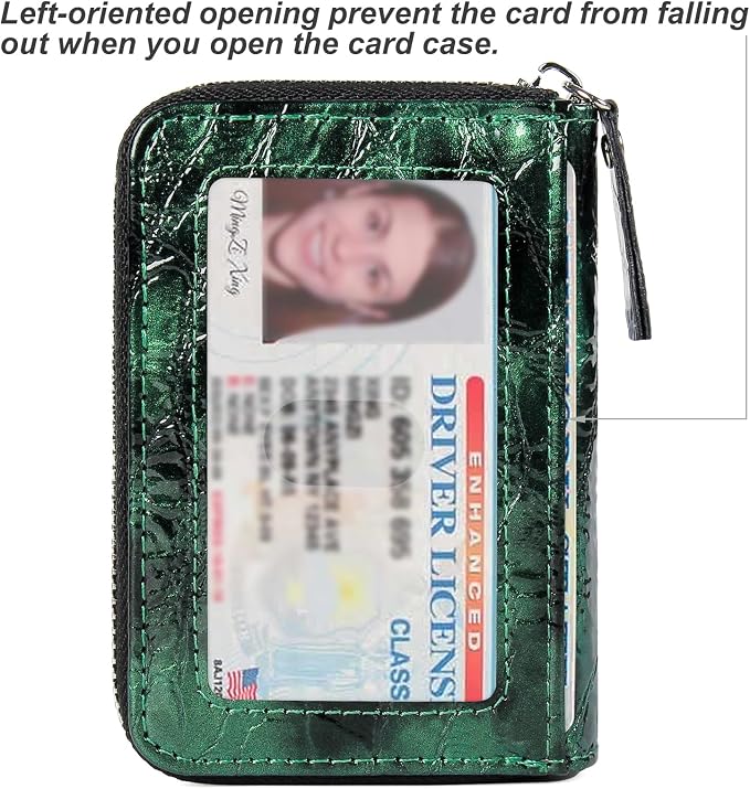 Credit Card Wallet, RFID Card Case Wallet, Zipper Card Cases Holder for Men Women, RFID Blocking, KeyChain Wallet, Compact Size Card Organizer Case for Women - Image 2