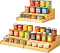 Expandable Bamboo Can Display Organizer for Pantry, 3-Tier Can Storage | Easy-Access Adjustable Can Shelf for Cabinets, Storage for Canned Goods & Soda Cans, Holds Up to 24 Cans (Patent Pending) by Lyuwanxian